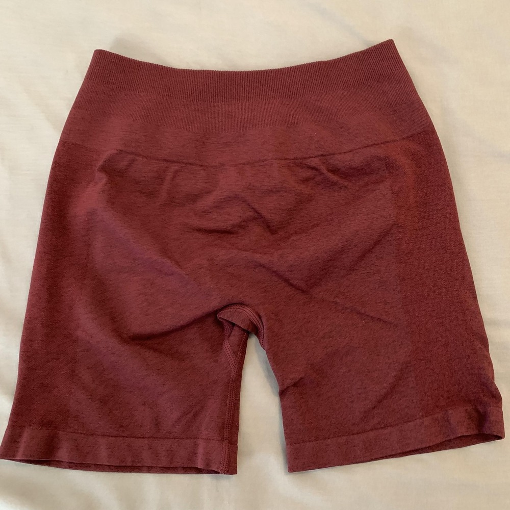 AUROLA Biker Shorts‎ Womens Small Red Seamless High Rise Gym Athletic Workout